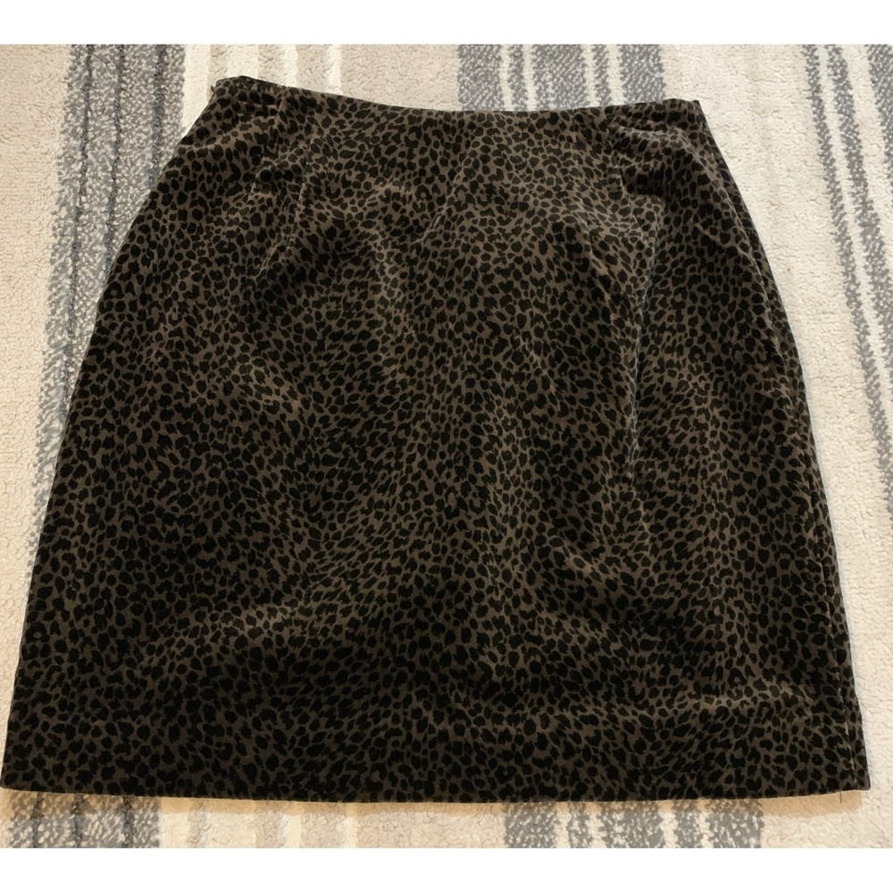 Vintage B.A.D  Velvet Leopard Print Mini Skirt Made in USA Y2K Animal‎ Print M - Picture 7 of 7